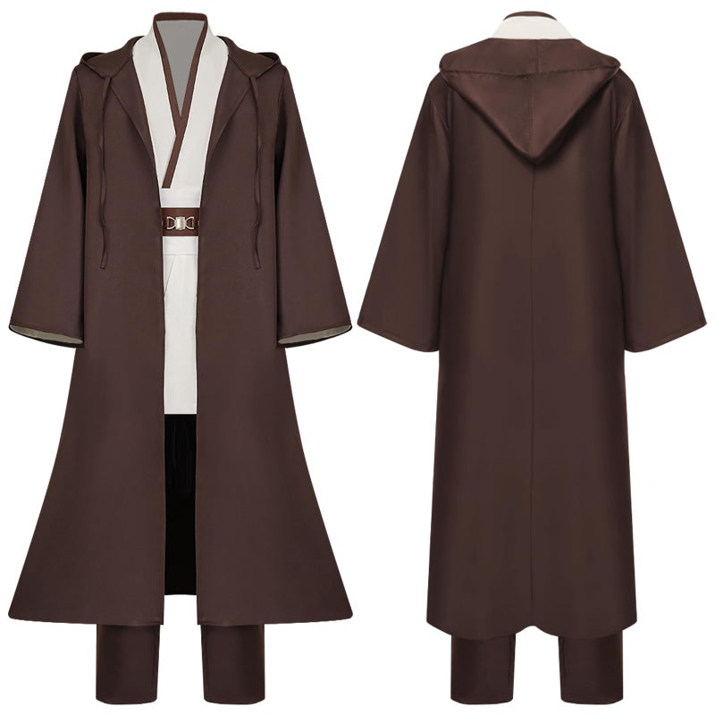 Wecos Tunic Hooded Robe Knight Costume Outfits Halloween Cosplay Costume for Mens Three Versions - Image 4